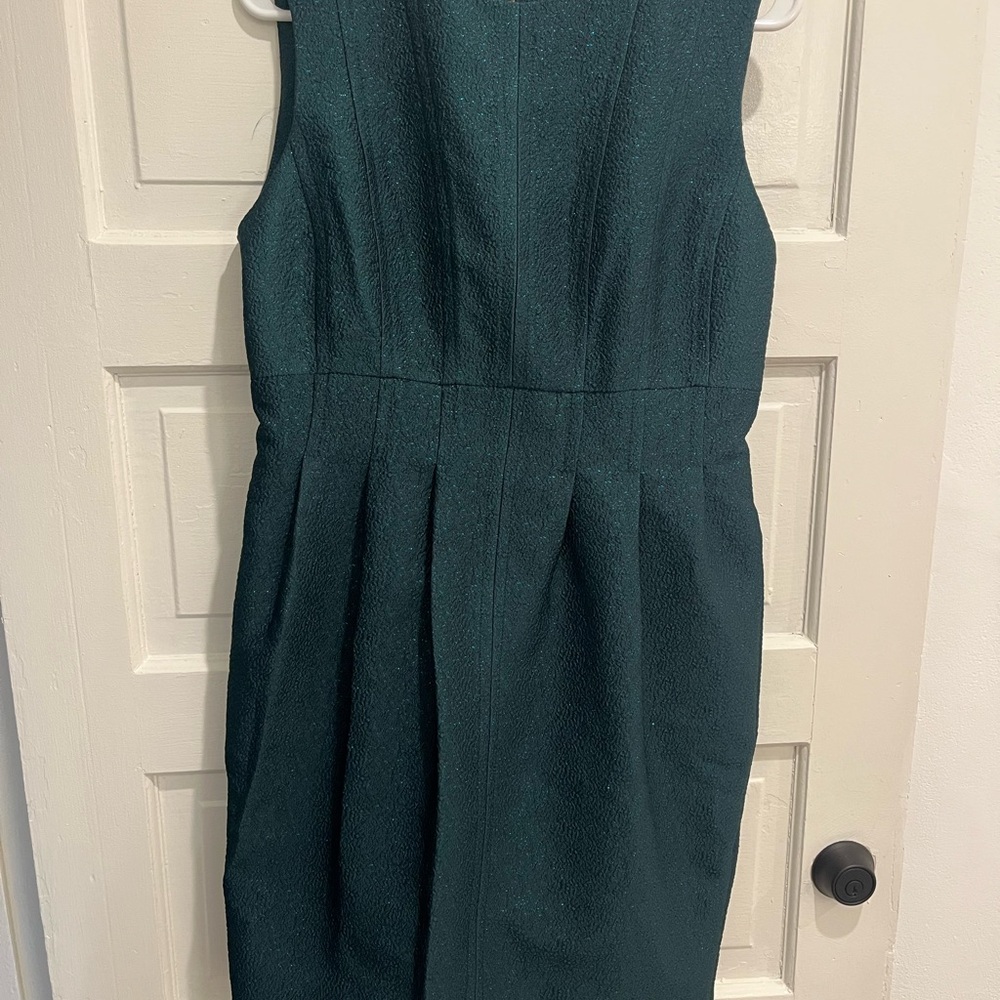 Donna Karan Green Pleated Halter Midi Dress